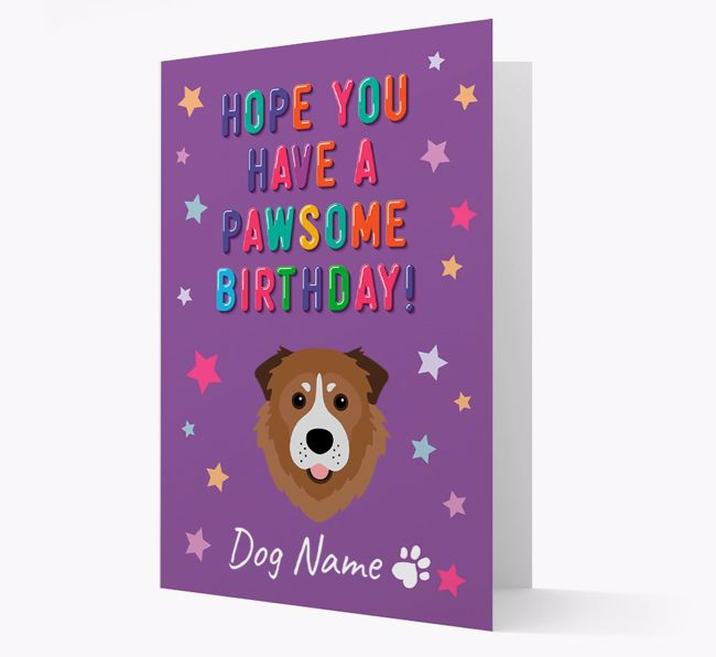 Personalised Card 'Hope You Have A Pawesome Birthday' with {breedCommonName} Icon